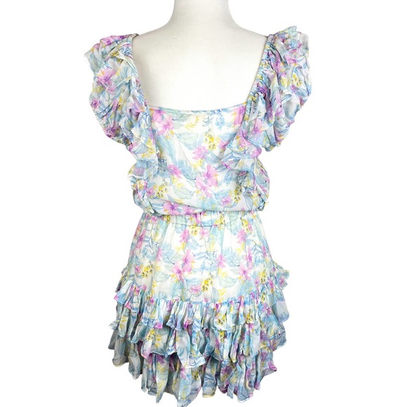 LoveShackFancy Ivoire Floral Chiffon Mini Dress Size Small - Picture 6 of 14